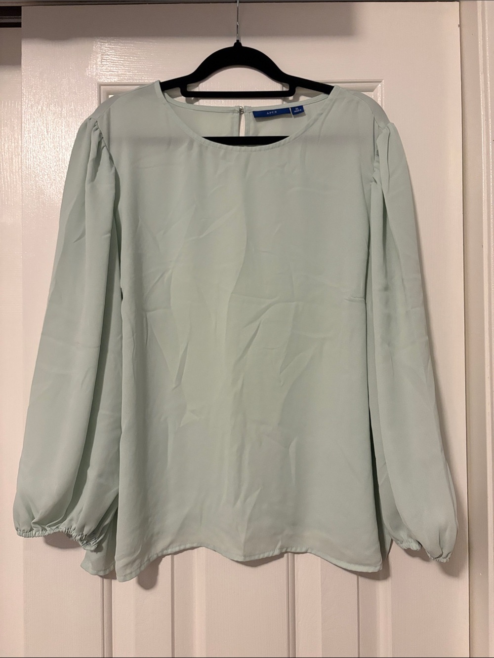 Apt. 9 Mint Green Long-Sleeve Scoop Neck Blouse